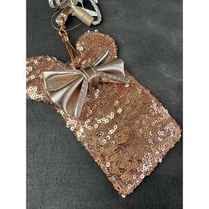 Disney Parks Loungefly Rose Gold Sequin Minnie Mouse ID Lanyard Card Holder